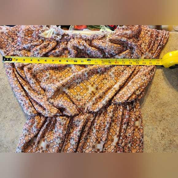 Pink Lily Humble and Kind off Shoulder  Beige Mini Dress Size 2X - Picture 6 of 14